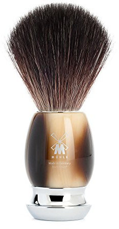 MÜHLE Black Fibre Shaving Brush (100% Vegan) (Faux Horn)