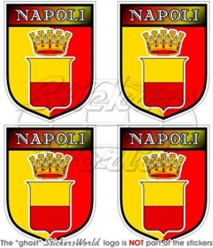 Neapel City Italien Shield Città di Napoli Italienische 50 mm (5,1 cm) Vinyl bumper-helmet Sticker, Aufkleber X4