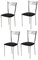 t m c s Tommychairs - Set 4 sillas Elegance para Cocina, Comedor, Bar y Restaurante, Estructura en Acero Cromado y Asiento tapizado en Polipiel Color Negro