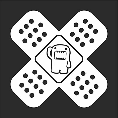 JINTORA - Autoaufkleber Tuning - Auto Aufkleber - domo kun Plaster Cross - 180x99 mm - Auto Sticker Bus Fenster Heckscheibe Camper wetterfest Outdoor Sticker Auto Deko LKW Tuning - weiß