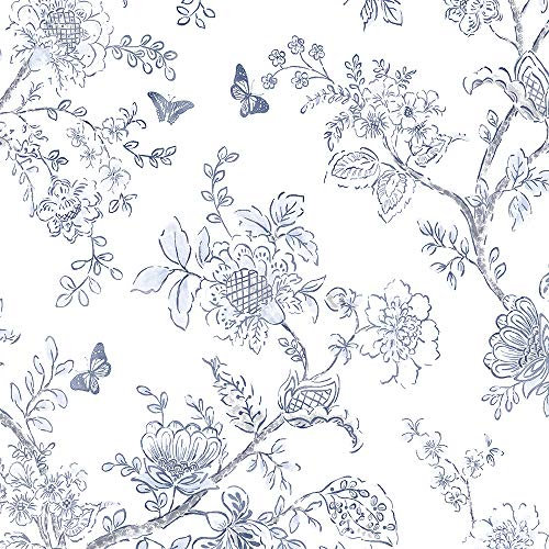 Norwall Fh37539 Papillon en toile papier peint Brique, Bleu clair, bleu, bleu marine