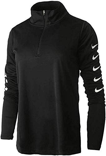 NIKE W Nk Swoosh Run Top Hz Long Sleeved T-Shirt - Black/(White), M