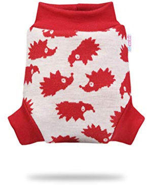 Petit Lulu Wollüberhose Größe S 100% Merinowolle Stoffwindeln (Igel (rot))