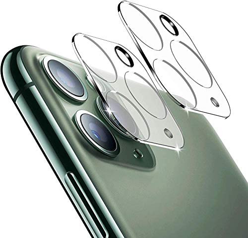 PHONILLICO Protection Caméra pour iPhone 11 Pro/iPhone 11 Pro Max [Lot de 2] Verre Trempe Intégral Lentille Appareil Photo Arrière Film Protection Anti Rayure
