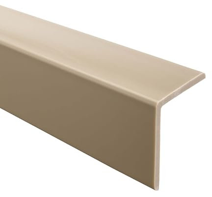 QUEST Cornière PVC 27x27 mm - Baguette d’Angle de Protection, profilé d'angle Caoutchouc autoadhésif - Protection d'angles et rebords, Flexible, Facile à Installer, Beige, 200cm