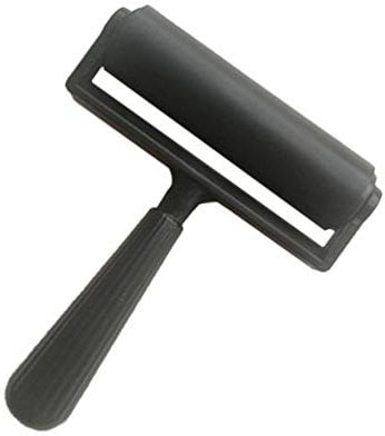 EXCEART 10 cm Gummiwalze, weicher Gummi-Applikator, Farbpinsel, Plattenwalze für Kunsthandwerk, Tintendruck, Stempelblock, Drucken, Auftragen von Kleber, Tapeten (schwarz)
