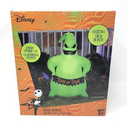 Disney Inflatable Nightmare Before Christmas Boogie Oogie Halloween Gemmy 5FT Yard Air Blown Decoration