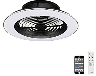 Plafón Ventilador LED ALISIO Ø63cm Mantra Iluminacion Negro con Mando y APP