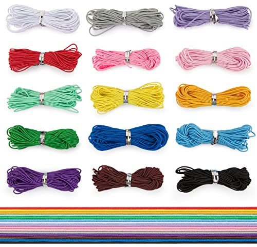 15 Rotoli Filo Elastico Spago Colorato Cordino Elastico per Braccialetti Perline Capelli Fascia Copricapo Donna Ragazze Bigiotteria Mestieri Lavorazione Creazione Gioielli Fai da Te