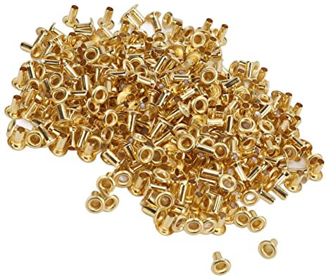 500 Pezzi Rivetti Cavi, 4,8 x 2,3 mm Rivetti in Ottone con Foro Passante Rivetti in Metallo con Occhielli Cavi per Zaino Fai da Te Borsa Pantaloni Lacci in Pelle Lavoro Manuale(5.5mm)