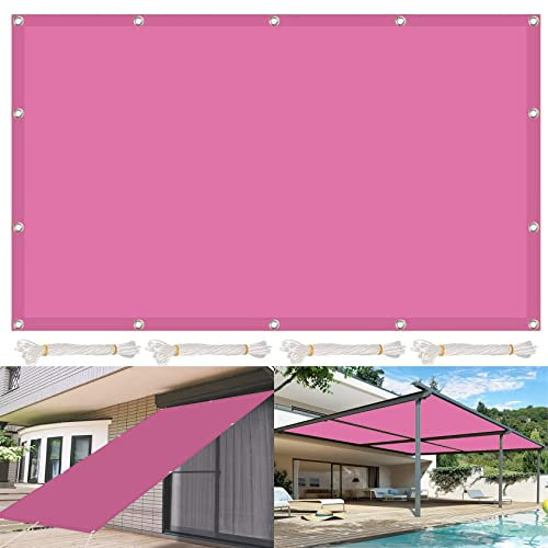 Sonnensegel Sonnenschutz Wetterschutz 3x4M Sonnenschutz | Wetterschutz | Wasserabweisend Sonnensegel Sonnenschutz Schattennetz inkl Befestigungsseile Für Garten Balkon Und Terrasse, Pink Lila, 21985