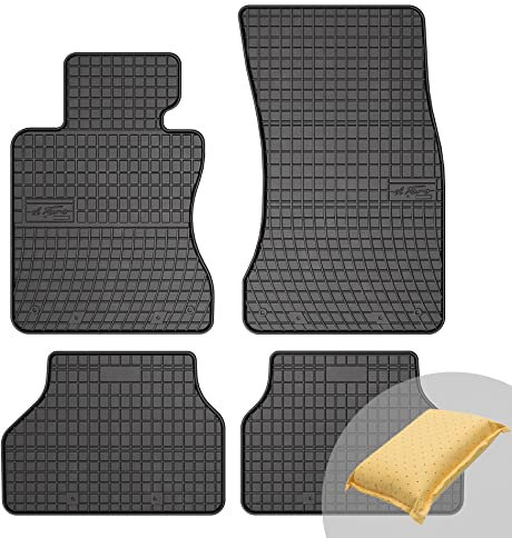 FROGUM EL Toro Gummimatten Ganzjähriges-Set von Autofussmatte Auto Fußmatten für BMW 5er E60 2003-2010, für BMW 5er E61 2003-2010 | Beständiges Gummi Material | 1,5cm Schutzkante