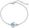 FANCIME Armband Damen 925 Sterling Silber Weiß Gold März Geburtsstein Armbänder mit Aquamarin Blau Frauen Schmuck Geschenk für Valentinstag Verlobung Geburtstags Muttertags Weihnachten