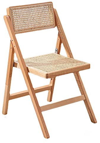 D2FASHION Camping Chair Foldable - Rattan Gartenstühle - Strand Klappstuhl 150 Kg Belastbarkeit, Holz Balkonmöbel Garden Dining Chairs, Atmungsaktiver Sitz Und Rückenlehne (Color : Wood Color)