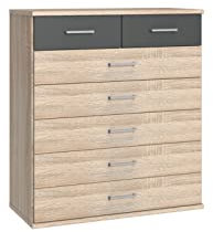 möbelando Kommode >Click< (B/H/T: 90x106x40 cm) in Eiche-Sägerau-Nachbildung
