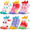 ANTSANG Kinder Cartoon Baumwolle Socken Einhorn Blume Mädchen Sneaker Socken Bunte 6 Paare (Blume, 9-14 J)