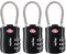 TSA Gepäckschlösser, [3 Stück] Diyife 3-stelliges Sicherheitsschloss, Kombinationsschlösser, Codeschloss für Reisekoffer Gepäcktasche Etui etc. (Schwarz)