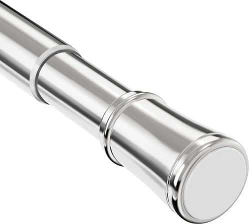 Ausziehbare Gardinenstange, Teleskop-Fensterspannstange, ohne Bohren, Duschvorhangstange, Spannstange für Vorhänge, Küche, Schrank, Hängestange, kein Werkzeug erforderlich, 65-85 cm, Silberfarben