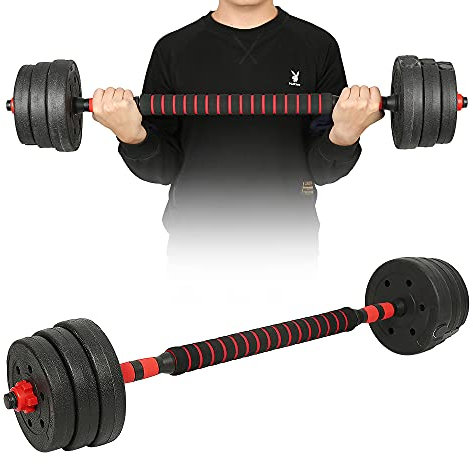 2er Hantelset 20kg,Kurzhantel Set mit 2 Kurzhanteln,Hantelset professionell Dumbbell mit Verbindungsstahlrohr Gewichten,Verstellbarer Hantelhebel