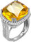 Uloveido Anniversary Wedding Statement Punk Ringe mit Edelsteinen erstellt aus Orange Promise Square Größe des quadratischen Rings für Sie RA219, Regolabile, Unkostbares Metall Stein, Zirkonia