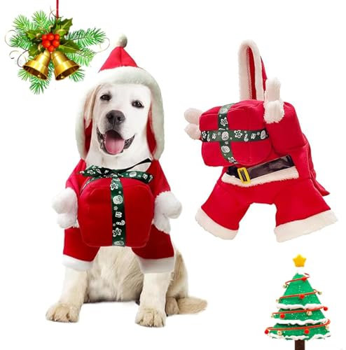 Hundekostüm Weihnachten,RoadLoo Haustier Weihnachtskostüm Hunde Kleidung Weihnachten Katzen Kleidung Weihnachten Pet Hoodies warme Hundemantel für Winter Frühling Weihnachten Hundebekleidung Rot