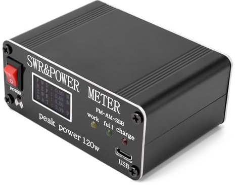KKnoon 120W SWR Digital Power Standing Wave Meter 1.8-54MHz Shortwave Meter FM AM SSB Modes Power Meter Support High SWR Alarm Function