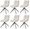 Juskys Drehstuhl Dallas 6er Set - Esszimmerstühle drehbar, Stoff Bezug - Stuhl bis 120 kg belastbar - Stühle Esszimmer, Esszimmerstuhl Cord Beige