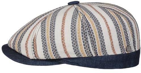 LIERYS Coppola Savoca Uomo - Made in Italy Cappello Piatto con Visiera, Fodera, Fodera Estate Primavera/Estate - M (56-57 cm) Blu