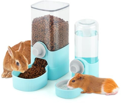 HYLYUN Distributeur d'eau pour lapins et cochons d'Inde - 1,2 l - Bouteille suspendue - Distributeur automatique de nourriture