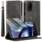 MQERYBV Coque pour TCL 50 5G,avec Verre trempé Protection écran,Antichoc TPU Housse en Cuir PU Portefeuille Etui [Béquille] [Fentes pour Cartes],Flip Case pour TCL 50 5G- Noir