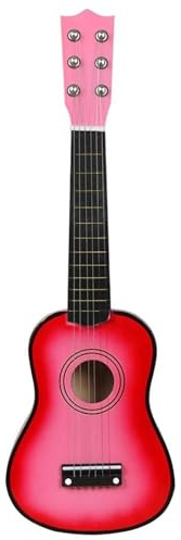 Kleine Gitarre 21 Zoll Ukulele 6 Saiteninstrument Lernen Mit Plektrum(Color:Pink)