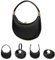 Lushandy Luna Bag 4 in 1 PU Pelle Mezzaluna Borsa Piccola Borsa a Tracolla per le Donne Mezza Luna Borsa Crossbody Borsa Hobo Borsa, nero, 11.0x6.1x3.5 inches
