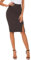 Damen Business Solide Hohe Taille Bleistiftrock Seitenschlitz Dehnbar Bodycon Midirock Knielang (L, Braun)