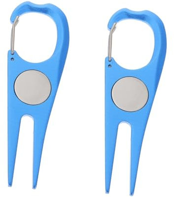 Yardwe 2 Stück Grüne Reparaturwerkzeuge Golf Divot Werkzeuge Tragbares Golf Werkzeug Golf Divot Reparaturwerkzeug Tragbares Golf Gabelbefestigungs Golfwerkzeug Ballmarker Divot Werkzeug
