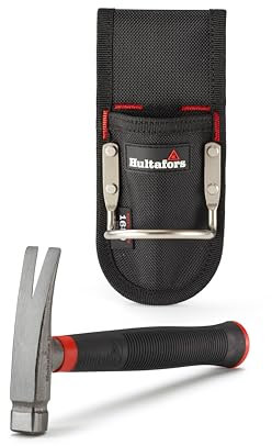 Hultafors 820043 Marteau d'électricien 550 g avec support de ceinture fabriqué en Suède I Marteau à panne en acier optimisé pour enlever les clips de câbles, les clous et support robuste pour marteau