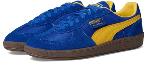 Puma Mens Palermo Leather Shoes, Vivid Blue/Sunny Yellow, 9