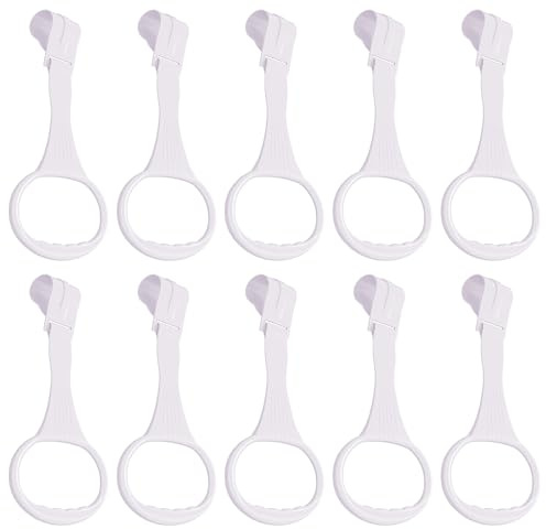 10 Stück Gehassistent Kunststoff Baby Krippe Zugringe für Baby Baby Klimmzugringe Kinderbett Hängende Ringe für Säugling Baby Kleinkind Übungswerkzeug (Weiß, 10 Stück)