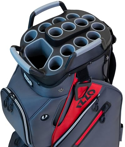 Izzo Ultimate Organizer Golf Cart Bag, Grey/Red