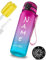 My Vesperbox – Minny - Kinder Trinkflasche - Personalisiert mit deinem Name – 500,750, 1000ml ink. Strohhalm oder Sieb - BPA frei - für Kindergarten, Schule, Sport, Freizeit (Lila/Blau 500ml)