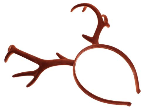 CRILSTYLEO Christmas Hair Accessories Hair Band Deer Antler Headband Deer Antler Hairband Deer Hair Hoops Antlers Halloween Headband Party Headwear For Women Antler Ears Headband Pvc Brown