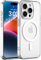 ORDA Magnetisch Hülle für iPhone 14 Pro Max 6,7 Zoll Kompatibel mit MagSafe, Transluzente Matt Rückseite Dünn Kameraschutz Stoßfest Handyhülle für iPhone 14 Pro Max (Matt transparent)