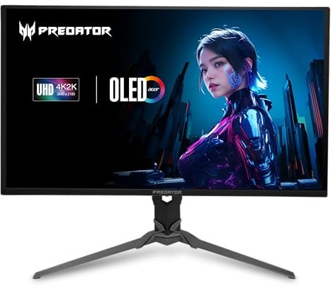 acer Predator Gaming Monitor | 31.5 UHD 3840 x 2160 OLED | AMD FreeSync Premium Pro | 165Hz | 0.03ms | VESA DisplayHDR True Black 400 | DCI-P3 99% | Display Port 1.4 e 2 x HDMI 2.1 | X32 V2bmiiphx