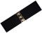Ro Rox Retro Vintage - Stil Elastischer Weiter Gurt Gürtel - DE 34-54 (Schwarz und Gold, Large)