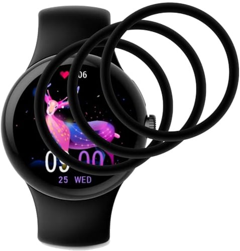 Beukei Panzer Schutz Glas für Google Pixel Watch 2/ Pixel Watch, 3 Stück Panza Glass[Anti-Kratzen][Sans Bulless][9H Härte] Handy Schutzfolie Film