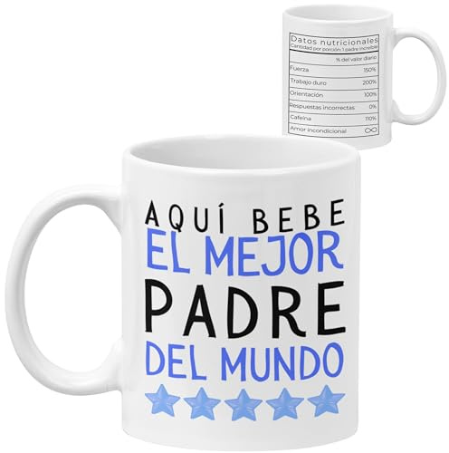 Quodelo - Taza para Papa, su Café Diario en Cerámica AAA - La Taza del Día del Padre que no se Espera, son Regalos para Padres Divertidos que Disfrutará en la Mejor Compañia