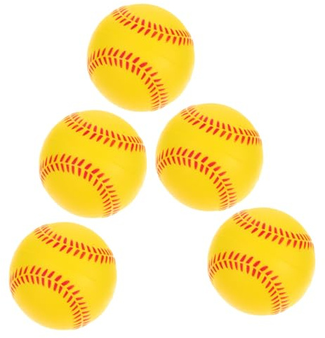 TOYZFRIENDY Soft Pu Schwamm Trainingsball 9 Zoll Gelb Weicher Softball Für Baseball Anfänger Sicheres Indoor Baseball Training Freizeitspielzeug 5 Stück