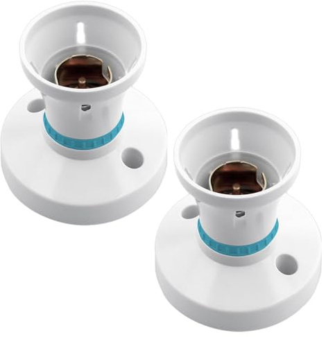 Oiieco B22 Bayonet Light Fitting - 2Pcs BC B22 Pendant Light Fitting, Bayonet Pendant Lamp Holder White Ceiling Lights Fitting for Kitchen Island Living Room Bedroom Dinning Room Lightings