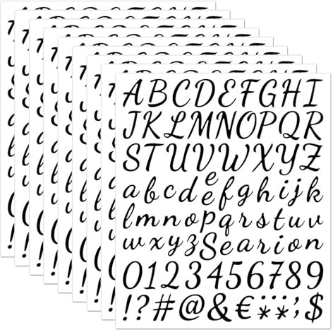 10 Sheets Stick On Letters, Self Adhesive Alphabet Stickers, Black Vinyl Letter Stickers, 1 Inch Sticky Letters for Crafts, Vinyl Lettering, Letter Sticker, for Scrapbooking, Mailbox, Notebook