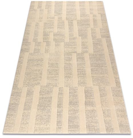 rugsx Wollteppich TEXTURA 488.17.LA101 OSTA - modern - Geometrisch strukturell grau/Creme 160x230 cm