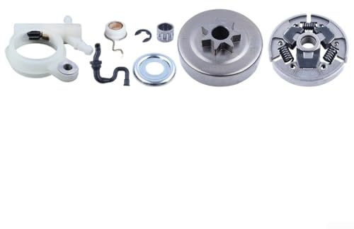 Kit pompa olio frizione pignone con ingranaggio a vite senza fine per motoseghe MS251 MS231 MS231C MS251C | Include 7T pignone cuscinetto ad aghi tubo carburante E-Clip Cleaner